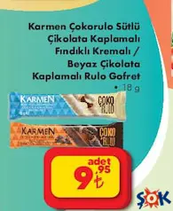 KARMEN ÇİKOLATALI RULO GOFRET 18 G fiyat ve kampanya bilgisi